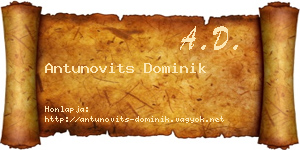 Antunovits Dominik névjegykártya