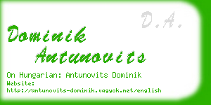 dominik antunovits business card
